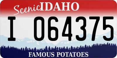 ID license plate I064375