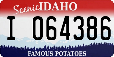ID license plate I064386