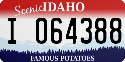 ID license plate I064388