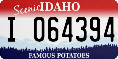 ID license plate I064394