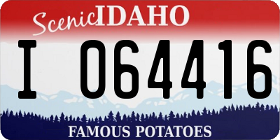 ID license plate I064416