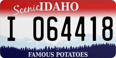 ID license plate I064418
