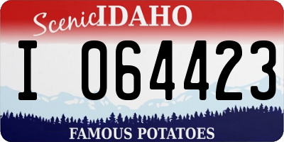 ID license plate I064423