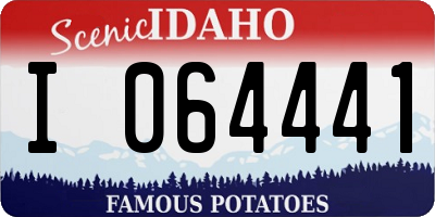 ID license plate I064441
