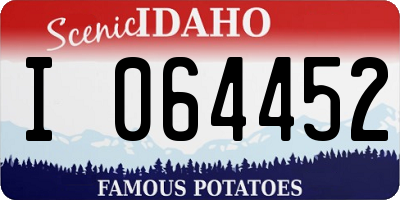 ID license plate I064452