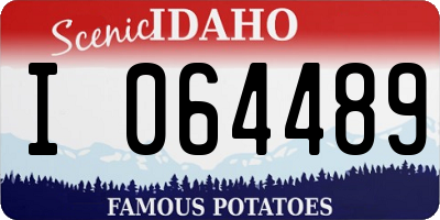ID license plate I064489