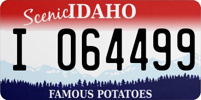 ID license plate I064499