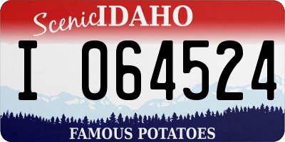 ID license plate I064524