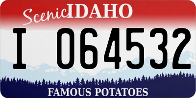 ID license plate I064532