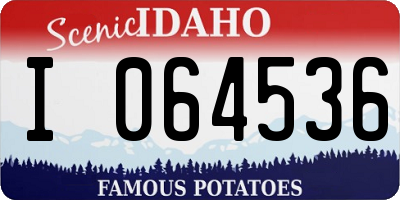 ID license plate I064536