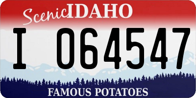 ID license plate I064547