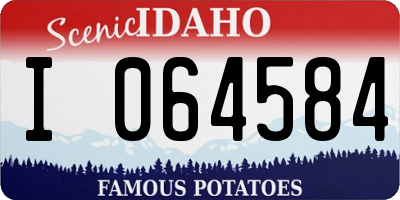 ID license plate I064584