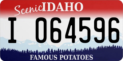ID license plate I064596