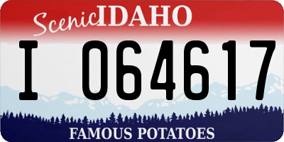 ID license plate I064617