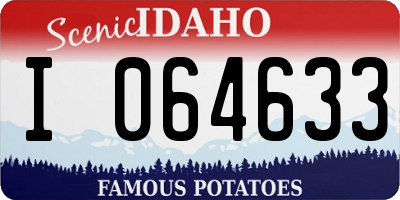 ID license plate I064633