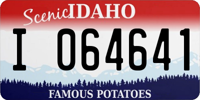 ID license plate I064641