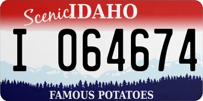 ID license plate I064674