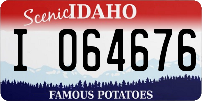 ID license plate I064676