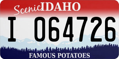 ID license plate I064726