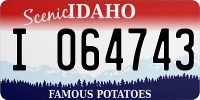 ID license plate I064743