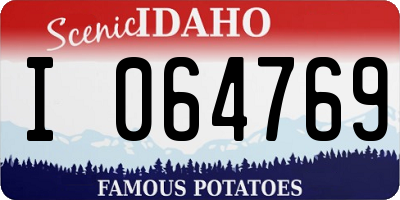 ID license plate I064769