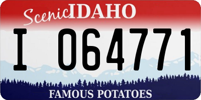 ID license plate I064771
