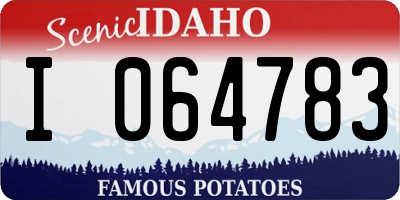 ID license plate I064783