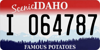ID license plate I064787