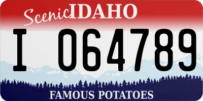 ID license plate I064789