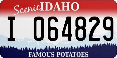 ID license plate I064829
