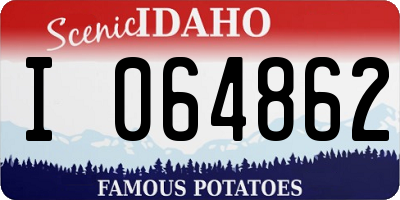 ID license plate I064862