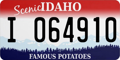 ID license plate I064910