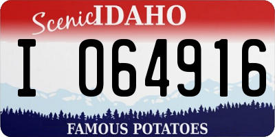 ID license plate I064916