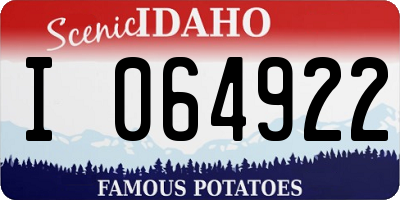 ID license plate I064922