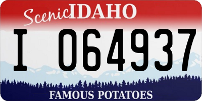 ID license plate I064937
