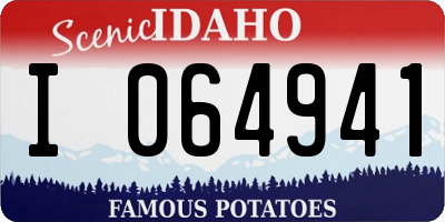 ID license plate I064941