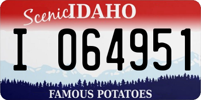 ID license plate I064951