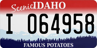 ID license plate I064958