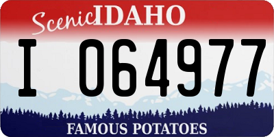 ID license plate I064977