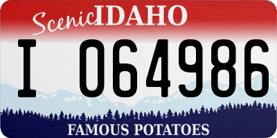 ID license plate I064986