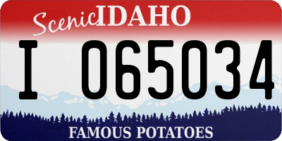 ID license plate I065034