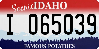 ID license plate I065039