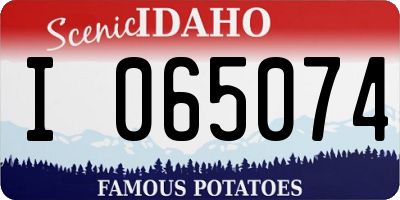 ID license plate I065074