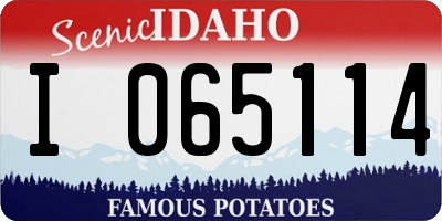 ID license plate I065114