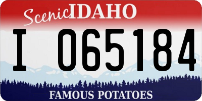 ID license plate I065184