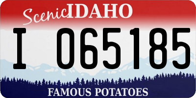 ID license plate I065185