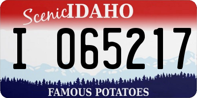 ID license plate I065217