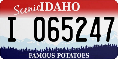 ID license plate I065247