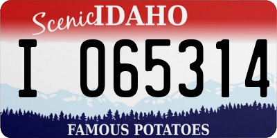 ID license plate I065314