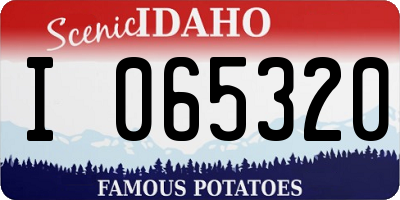 ID license plate I065320
